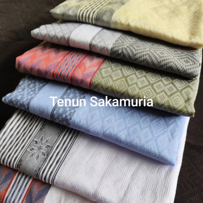 Kain Songket Baron Warna Pastel Kain tenun Songket putih