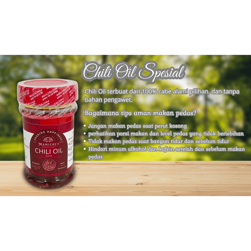 

Chili Oil 100% Cabai Asli siap pakai