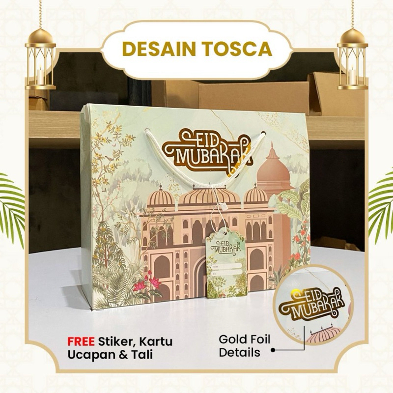 

Gable box hampers lebaran idulfitri besar cantik 1 set dapat stiker dan hangtag