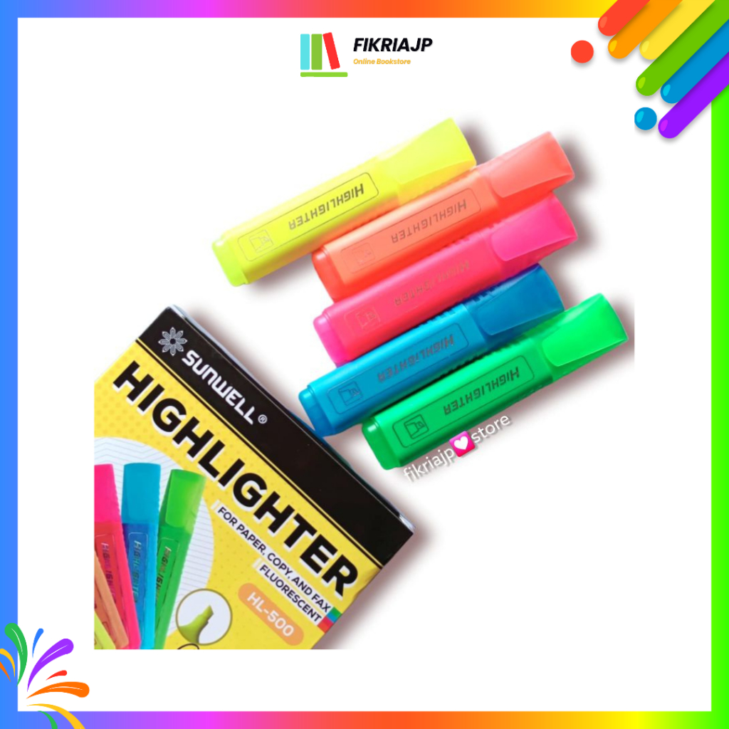

Stabilo Highlighter Marker Sunwell HL-500 dan Highlighter Pastel Vanco