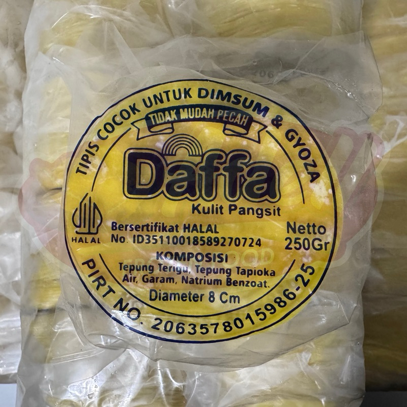 

[GROSIR] DAFFA 8CM Kulit Pangsit Dimsum/Gyoza Kuning 250gr