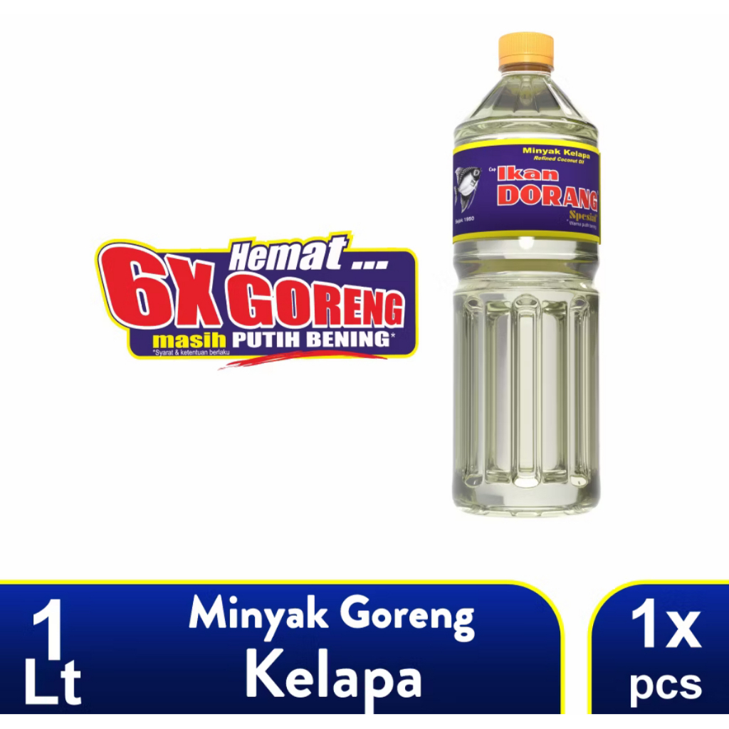 

Minyak Kelapa sehat Ikan Dorang 1 Liter Bebas Kolestrol