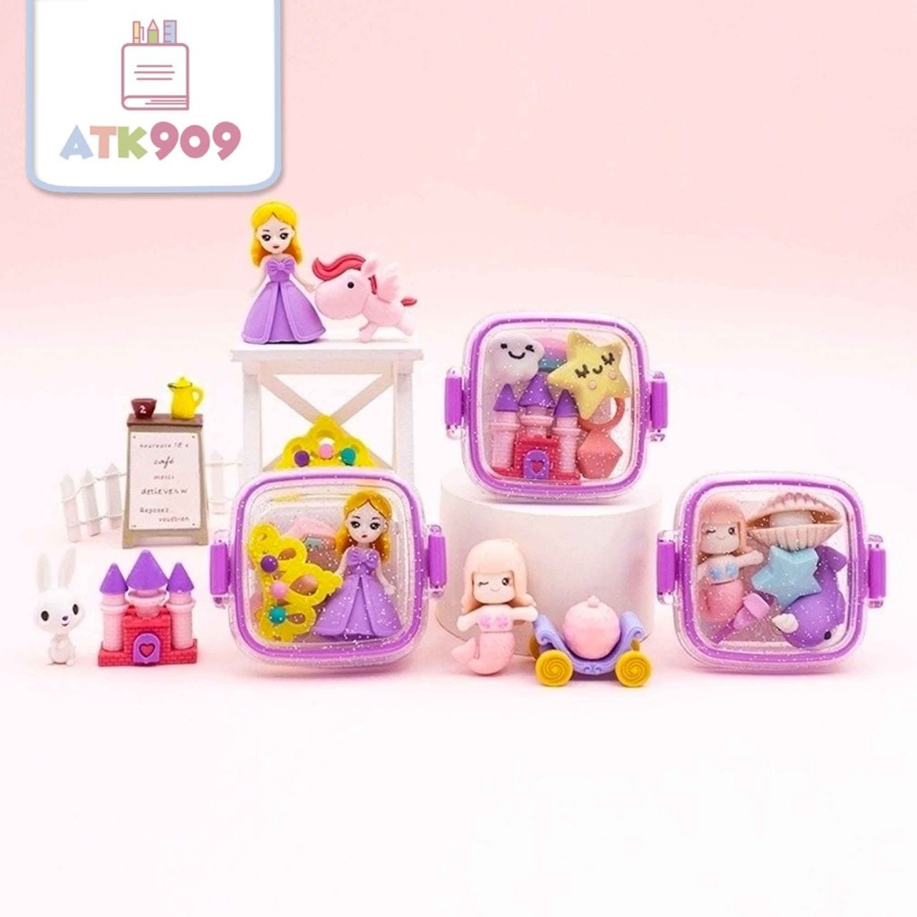 

ATK909 GiftBox Erasers Isi 5pcs Penghapus Princess Eraser Mainan Anak Sensory Play