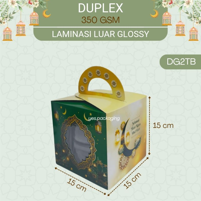 

[DG2TB] DUPLEX Gable Handle Box Kemasan Toples Bulat Kue Kering Hampers Lebaran Idul Fitri Eid Mubarak