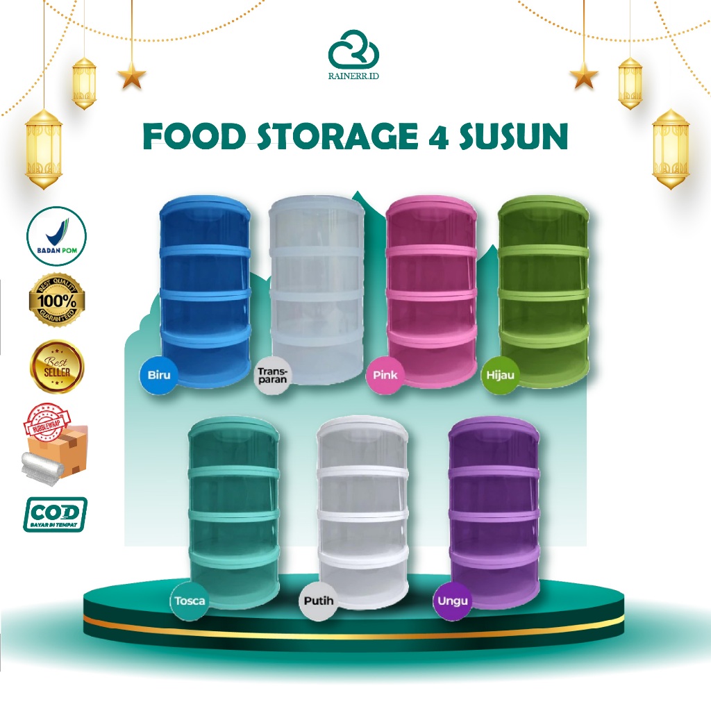 [WARNA RANDOM] Food Storage 4 Susun - Tudung Saji Susun 4 Layer Tudung Saji Makanan