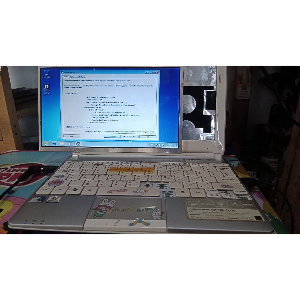 mobo/motherboard acer d270 normal tested windows