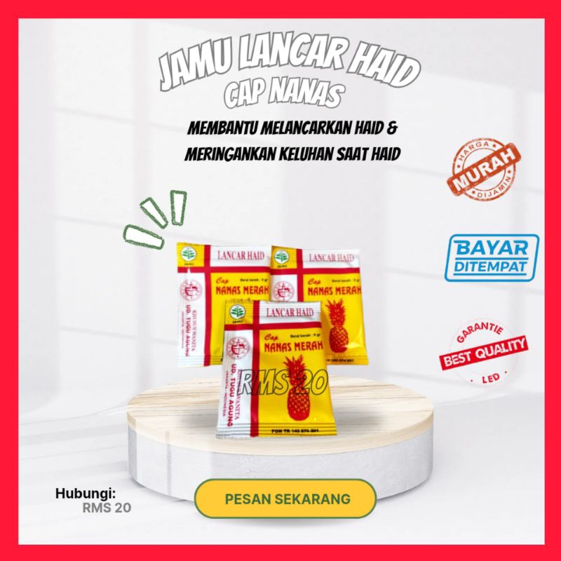 BPOM JAMU LANCAR HAID CAP NANAS MERAH ASLI ORIGINAL JAMU NANAS MERAH LANCAR HAID OBAT PELANCAR HAID