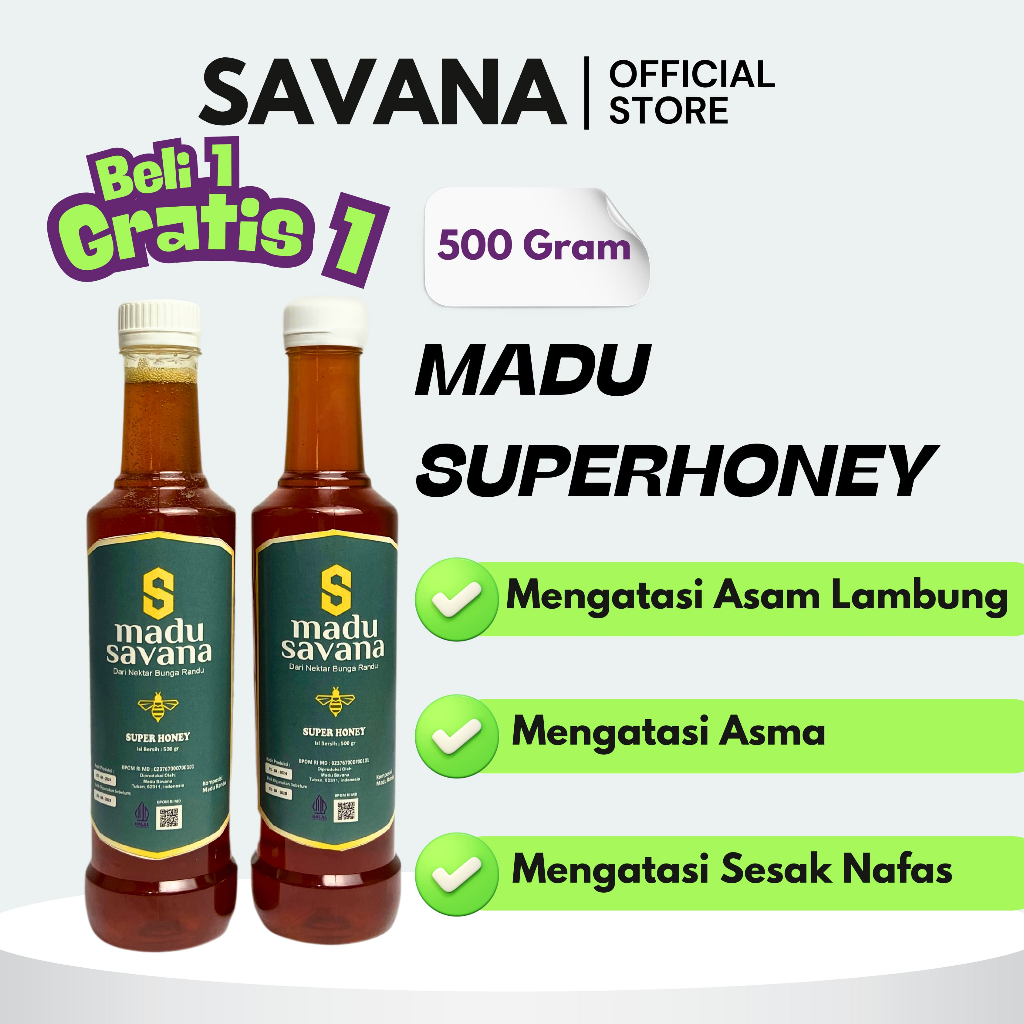 

Madu Asli 100% - Madu Murni Nektar Bunga Randu 1 Kg - Pure Natural Raw Honey
