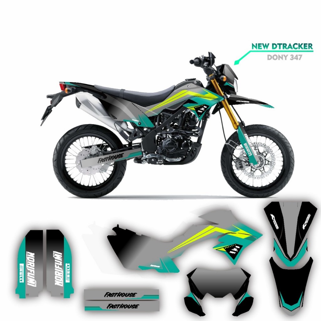 decal striping fullbody dtracker  sticker variasi stiker keren motif hiu hitam abu simple keren D-A4