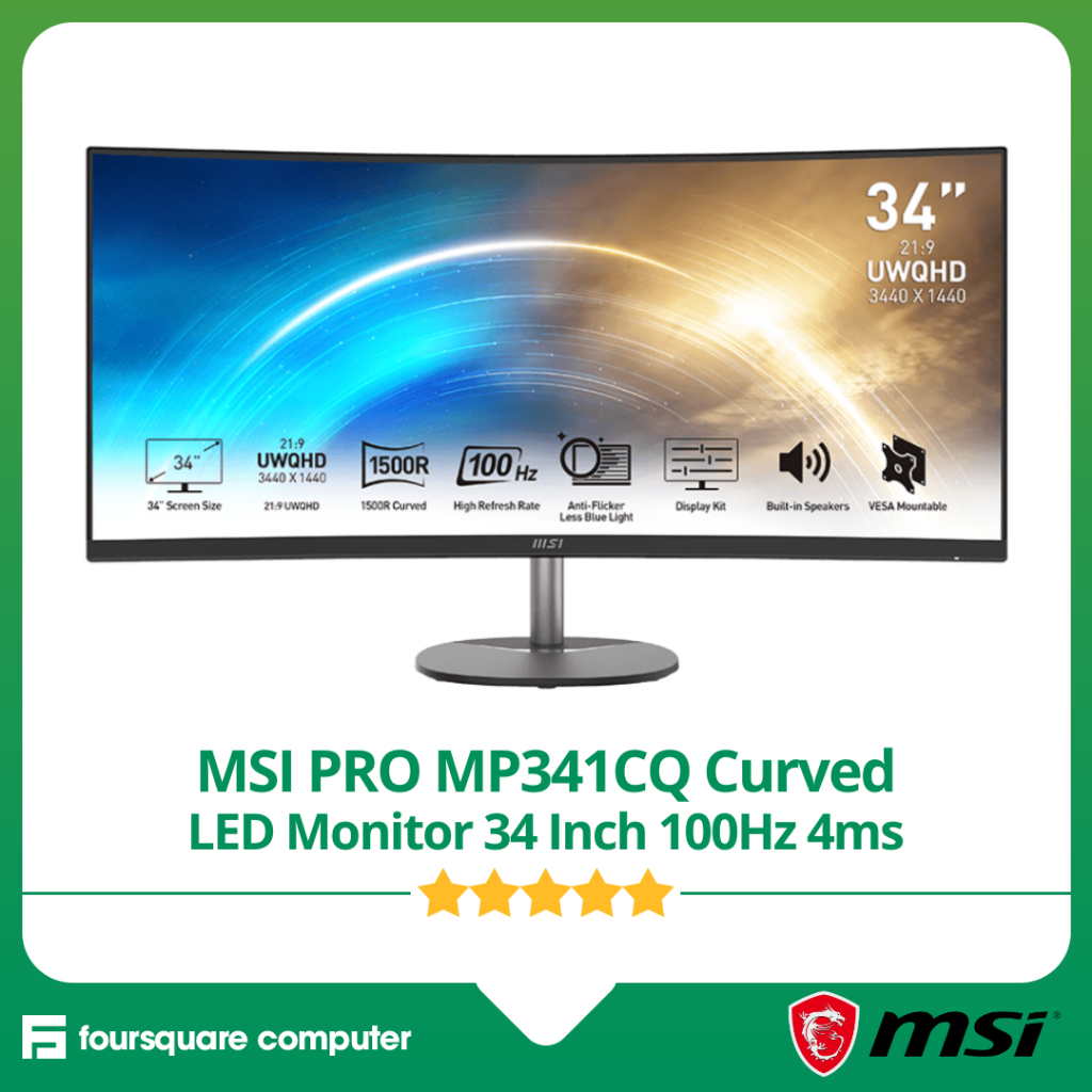 MSI PRO MP341CQ Curved LED Monitor 24 Inch 100Hz 4ms