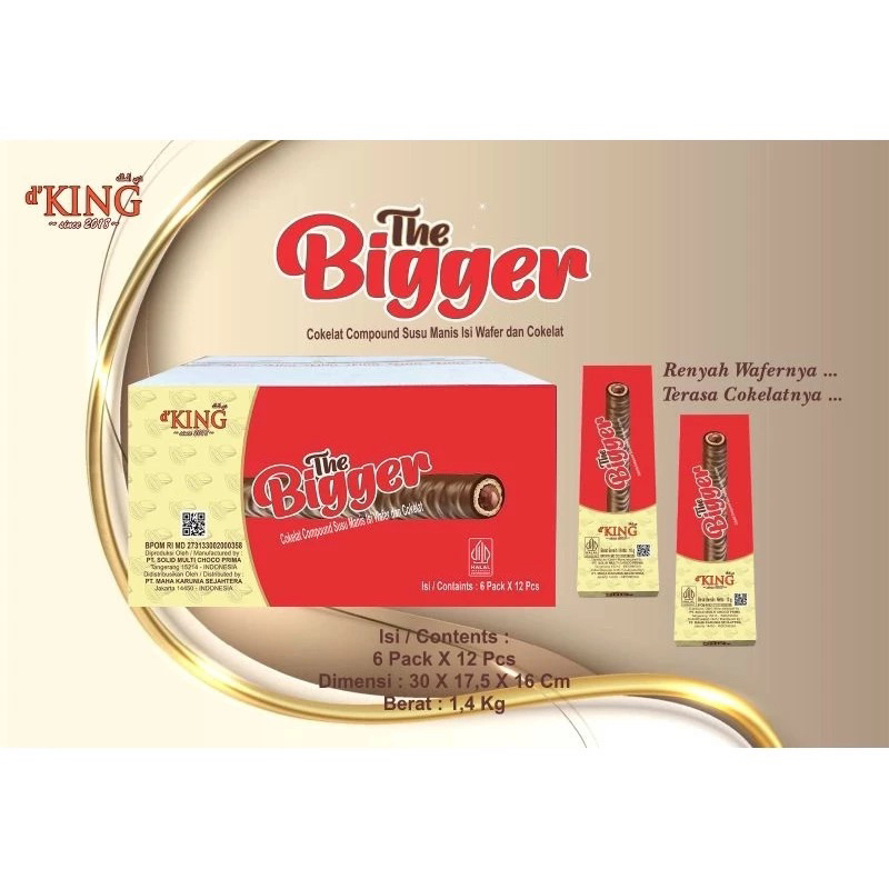 

DKing The Bigger Cokelat Compound Isi Wafer Dan Cokelat 1 Pack 12pcs