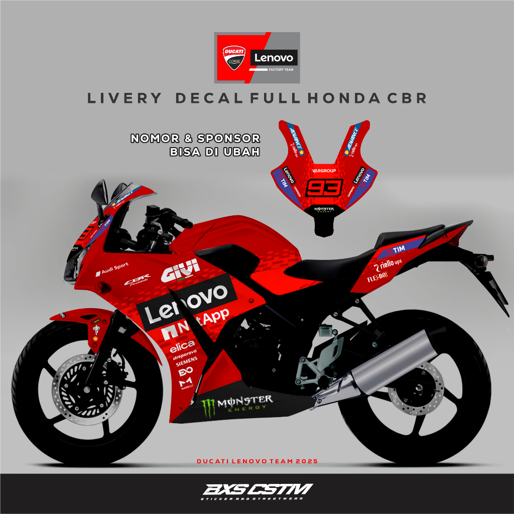 STICKER DECAL CBR K45 CBR 150 CBU THAILAND LIVERY DUCATI MOTOGP STIKER PREMIUM BXS CUSTOM