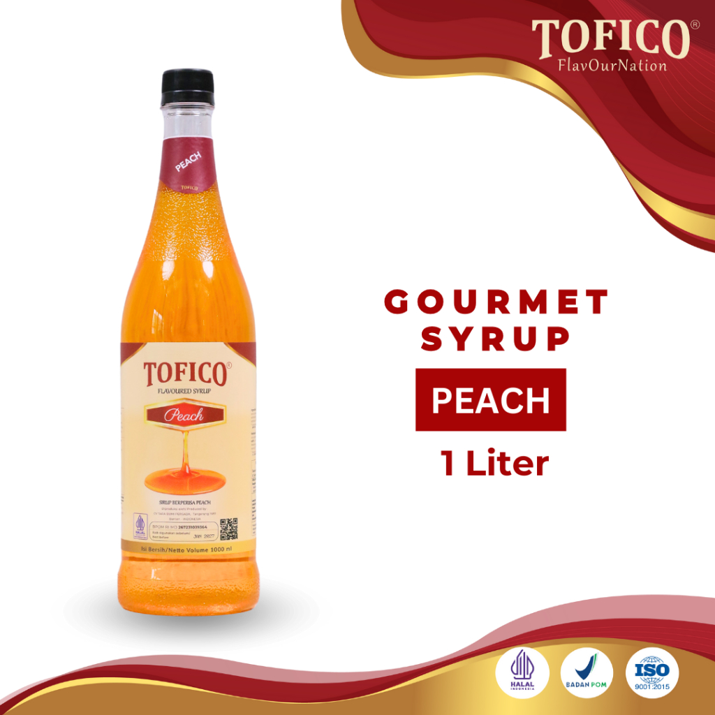 

Syrup Peach Tofico / Sirup Rasa Persik Premium 1 Liter / Tofico Syrup Official