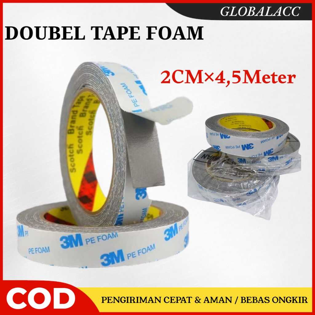 DOUBLE TAPE PUTIH FOAM KUAT/PEREKAT BUSA KUAT