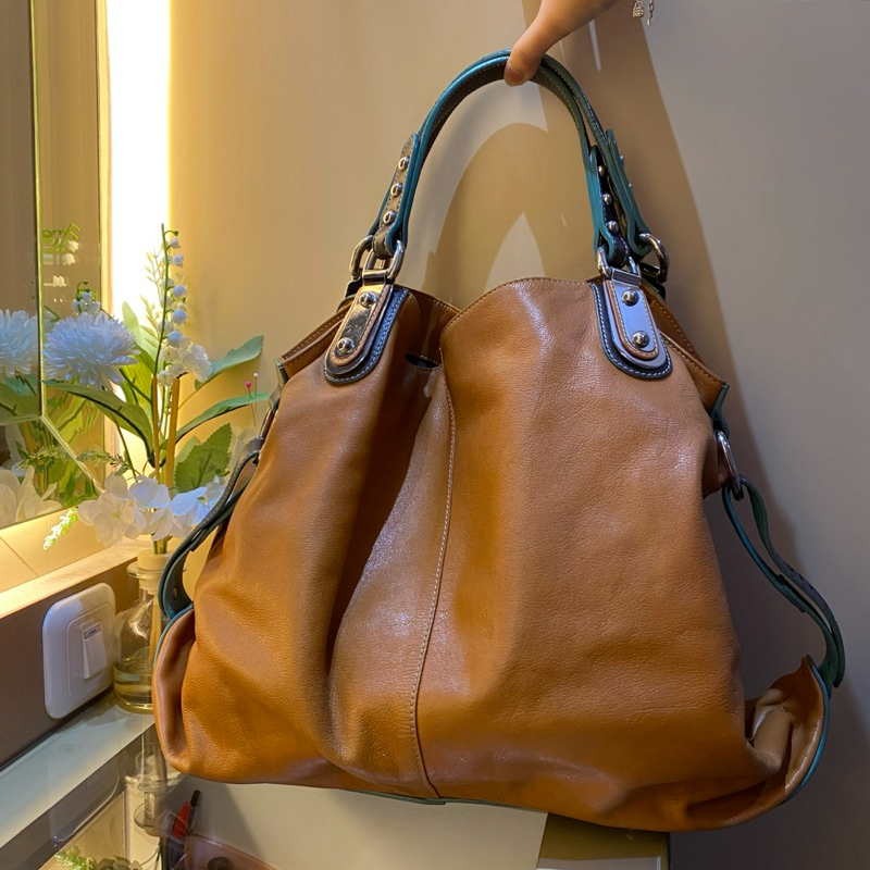 Tas Donini Hand Shoulder Bag Genuine Leather Real Kulit Asli Original Coklat Brown