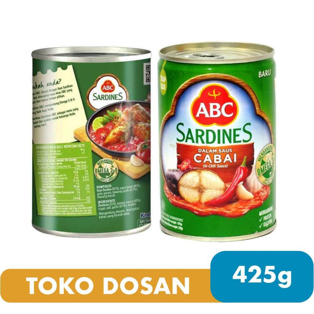 

Sardines Sarden ABC Cabai 425g EXP 2027 [Tanpa min pembelian]