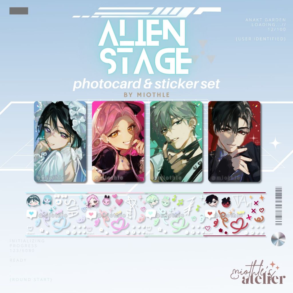 Alien Stage ALNST Photocard Sticker Sheet Fan Merch by miothle | Sua Mizi Till Ivan