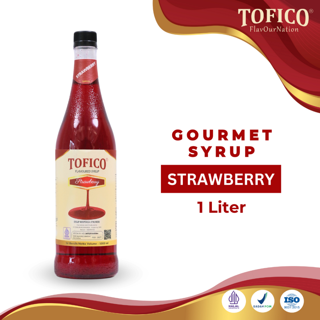 

Syrup Strawberry Tofico / Sirup Rasa Stroberi Premium 1 Liter / Tofico Syrup Official