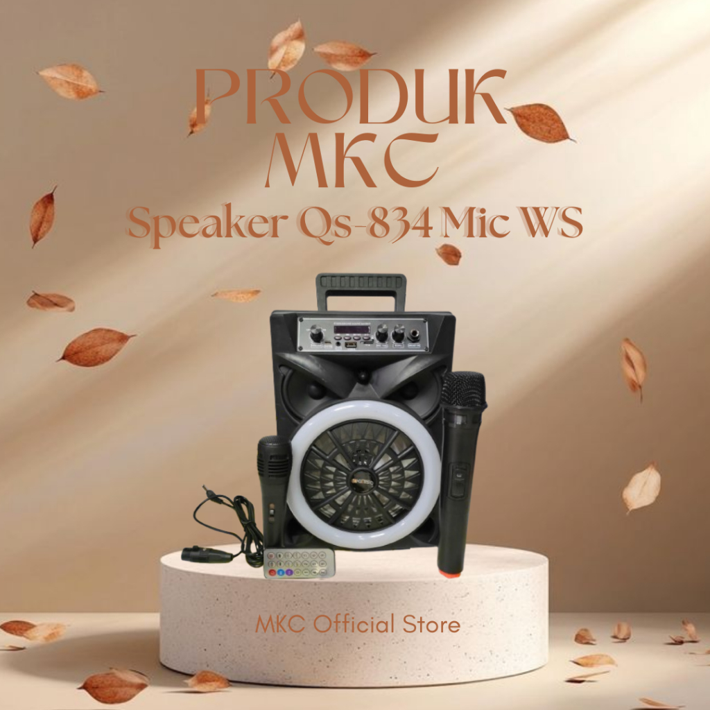 MKC - Speaker QS 834 Bluetooth Bass 8 inchi Mic Wireless