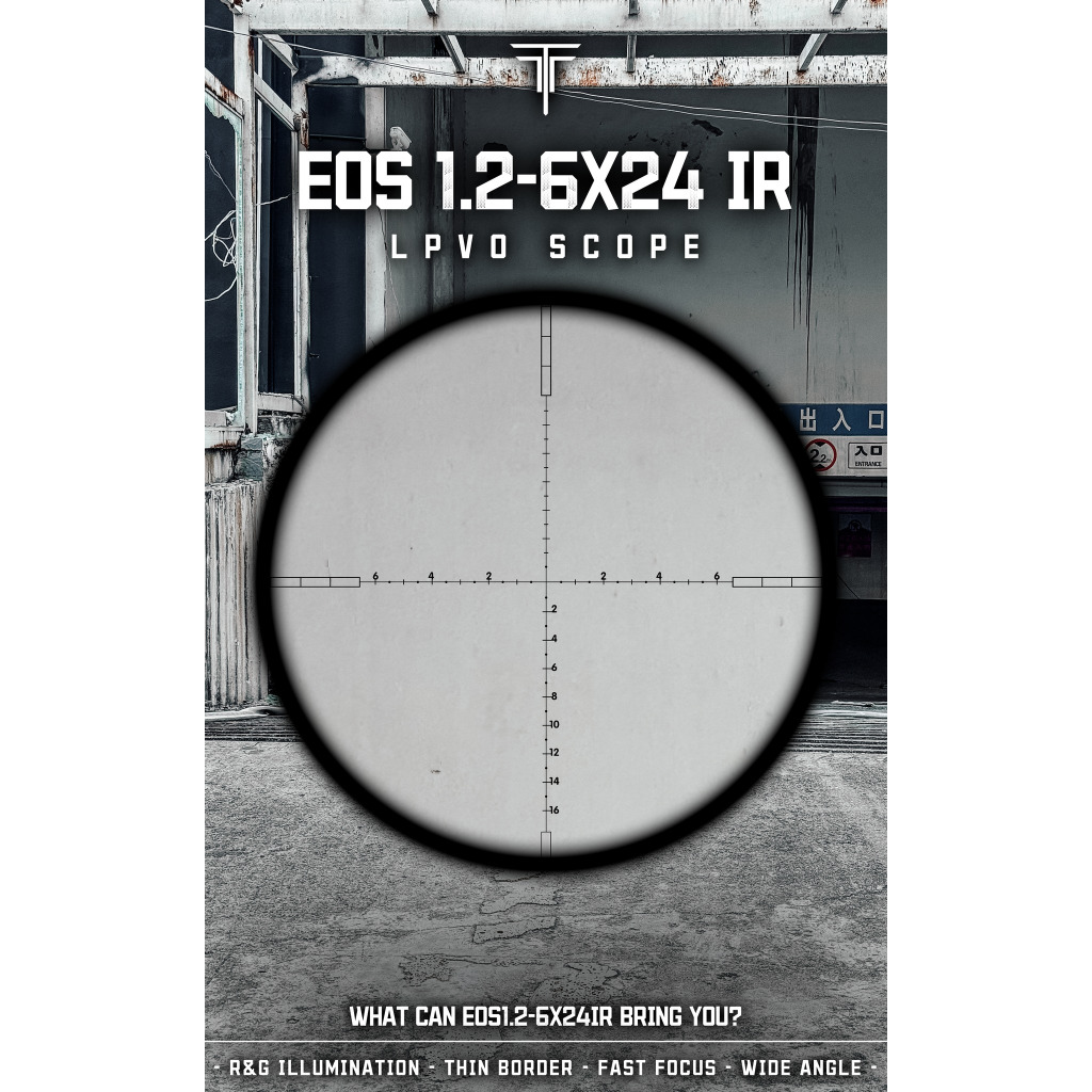 TELESKOP T-EAGLE EOS 1.2-6x24 IR BUNTUNG WARNA TAN NYALA MERAH HIJAU