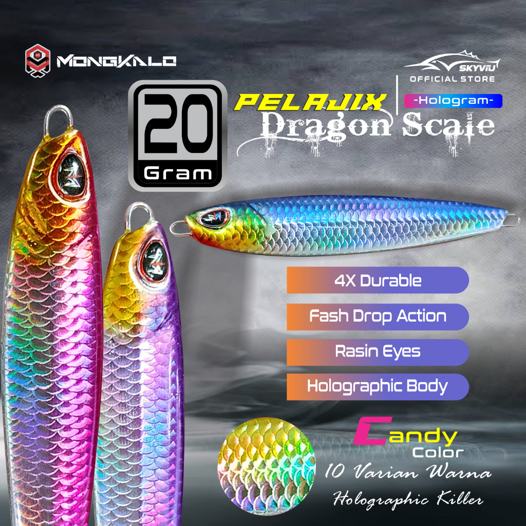 Metal Jig 20 Gram UL Lure 20g Mongkalo PELAJIX Umpan Casting Pinggiran Laut