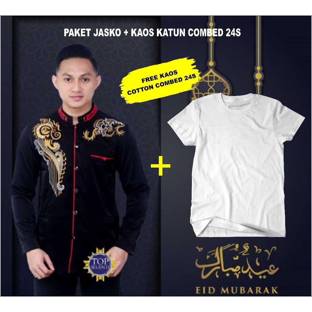 Jasko bordir pria dewasa | Jasko bordir grosir bahan twist premium