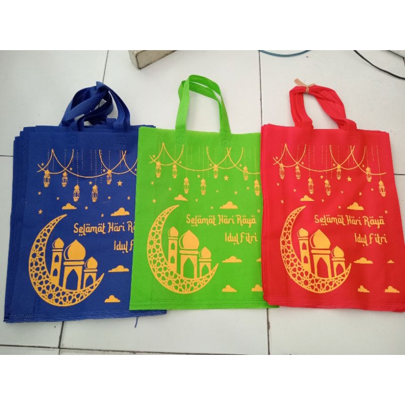 

( 1 lusin ) Tas hampers, Tas spunbond goodie Bag 30x40 ( Idulfitri)