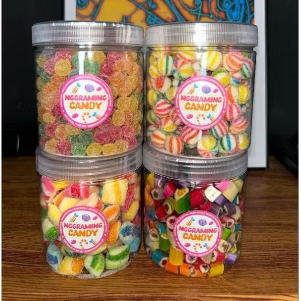 

permen 4 TOPLES PAKET HAMPERS sticky, fruity, pillow, marbel