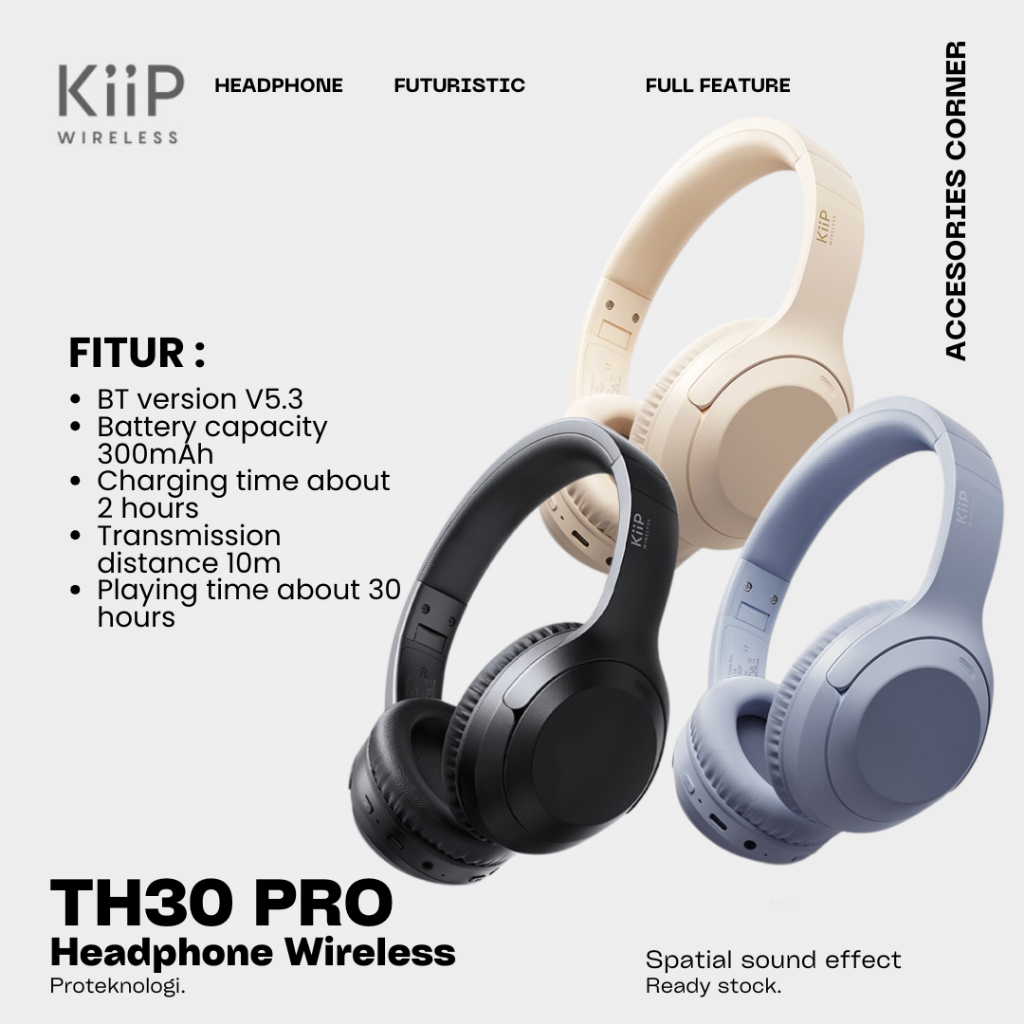 KiiP TH30 Pro Wireless Headphone Bluetooth Headset Earphone