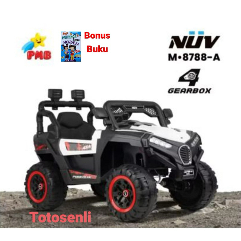 mainan mobil aki remot anak M8788-A NUV 4 GEARBOX (PMB)
