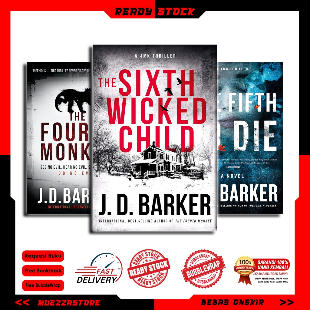 The Fourth Monkey | The Fifth to Die | The Sixth Wicked Child by J. D. Barker (English/Indonesia)