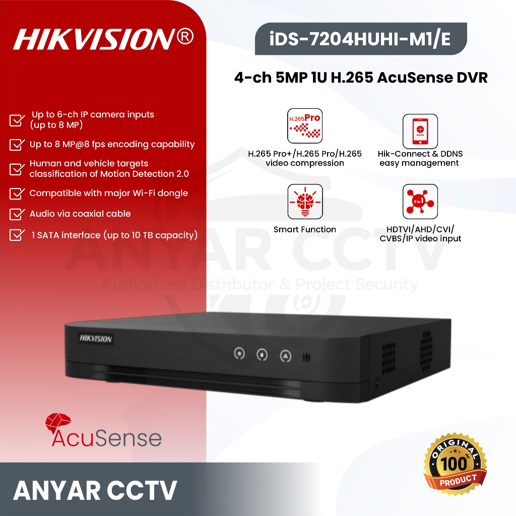 HIKVISION iDS-7204HUHI-M1/E DVR 4CHANNEL HIKVISION iDS-7204HUHI M1 E