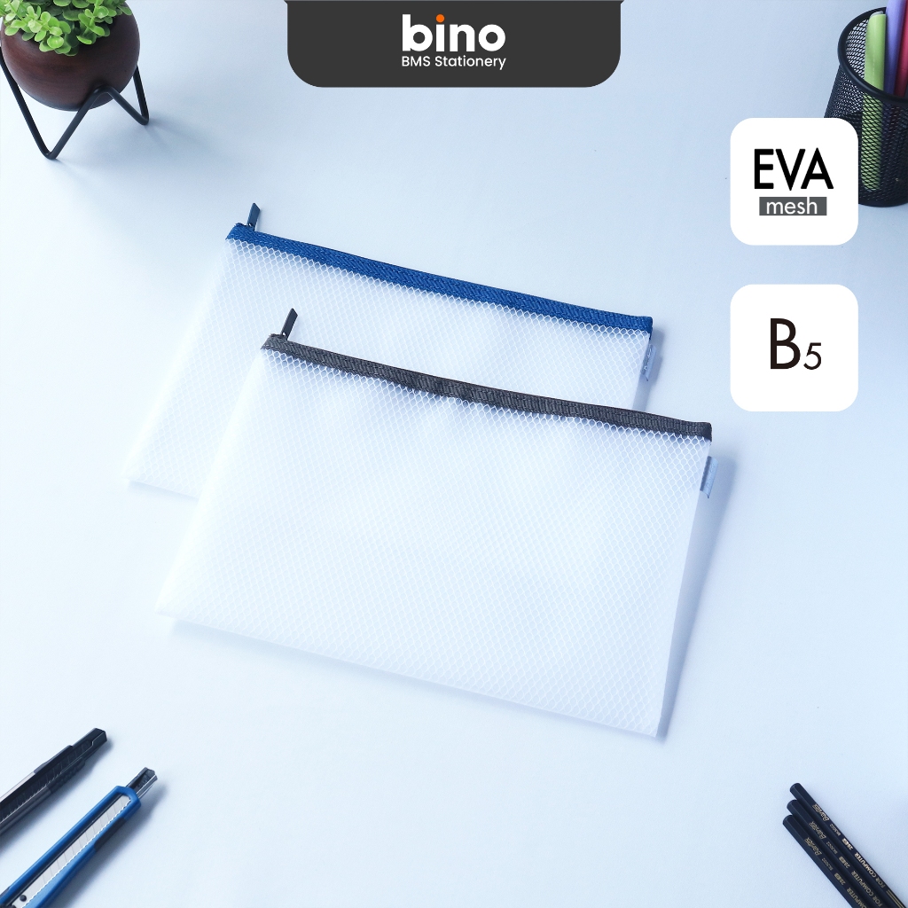 

[BMS Surabaya] Bantex Document Bag / Zipper Jaring B5 Transparan Bahan EVA Mesh BF2102