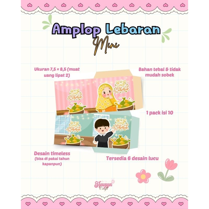 

Amplop Lebaran Mini / Amplop Lebaran sedang / Amplop Lebaran Lucu / Isi 10 pcs