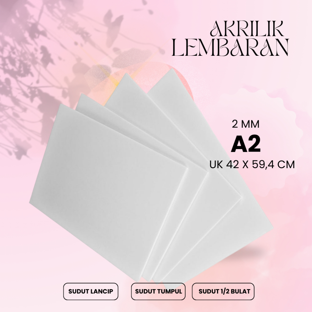 

Akrilik Lembaran Ukuran A2 A3 A4 A5 Tebal 2 MM Clear Transparan Bening Akrikik Marga Cipta Laser Cutting