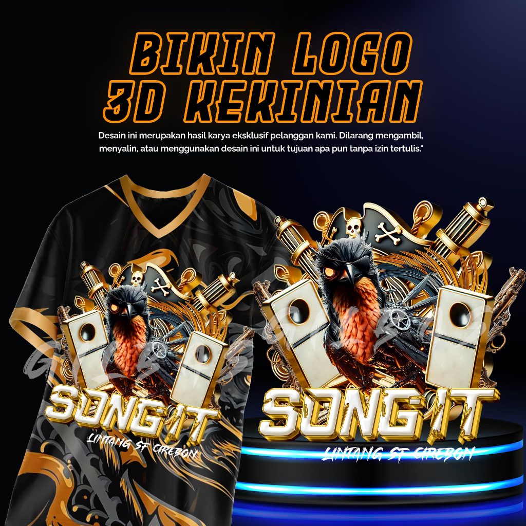 Desain Logo 3D Burung Kicau | KAOS SOGON | KAOS KENARI | KERODONG MURAI | JERSEY KONIN | JERSEY KICA
