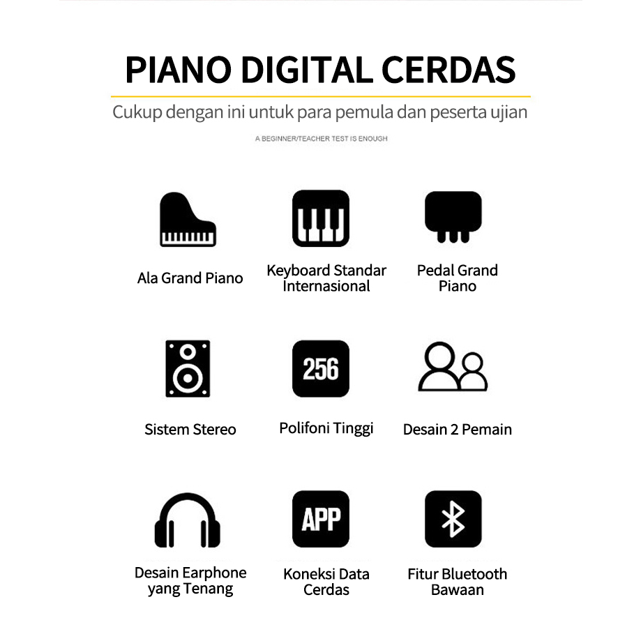 NEW  Benston Music- Piano Elektrik Profesional, Piano Elektrik Palu Berat 88keys, Piano Elektrik