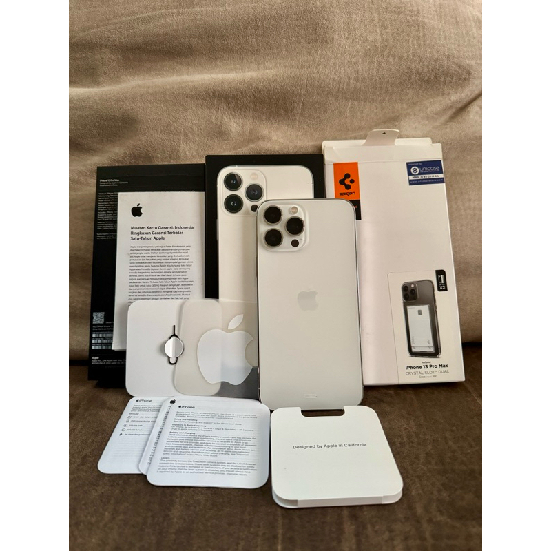 iphone 13 pro max 128gb ex ibox PA/A warna silver mulus 98% sangat terawat