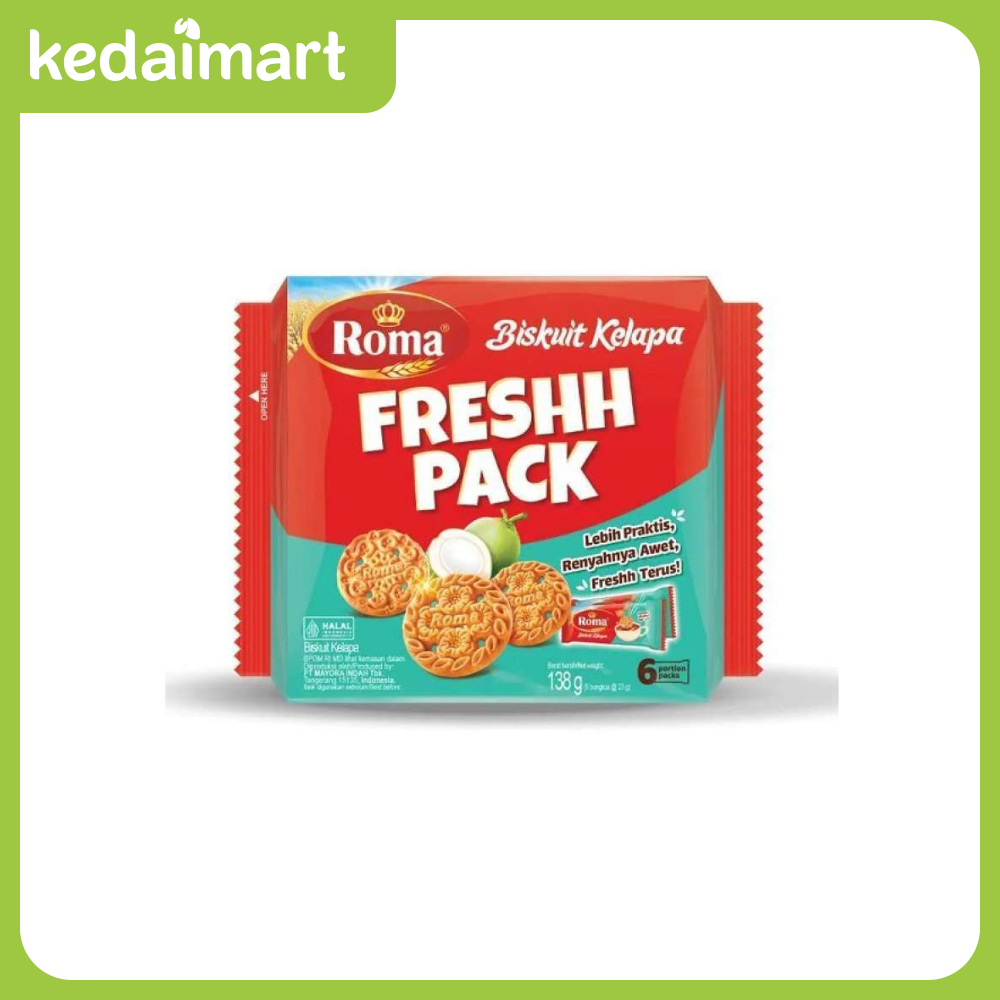 

Roma Biskuit Kelapa Freshh Pack Isi 6 x 23 Gram