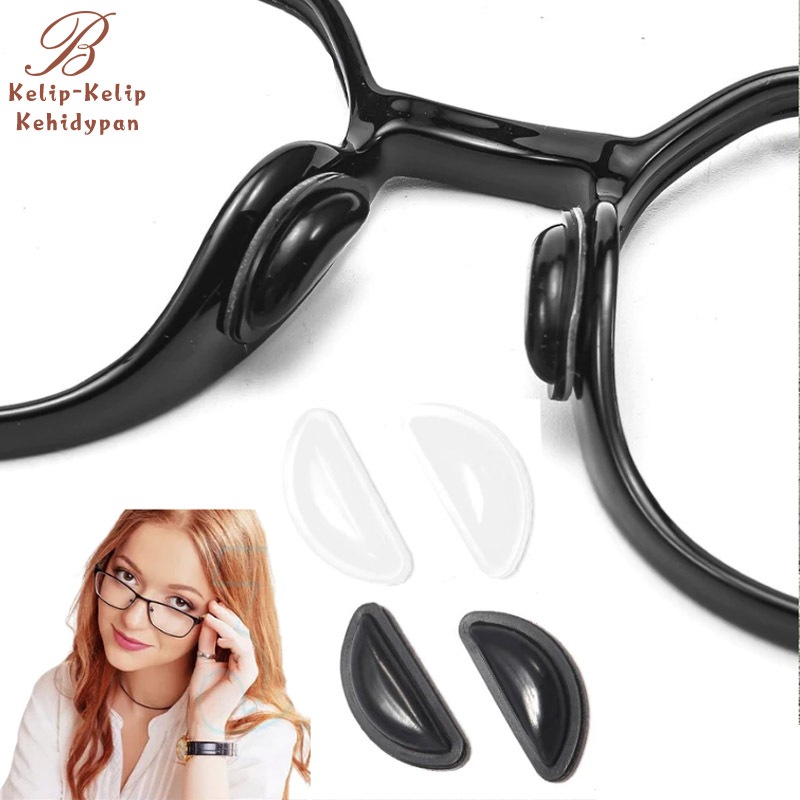 5 Pasang Nose Pad Kacamata Penyangga Hidung Pencegah Turun Nose Pad Silikon Karet Penyangga