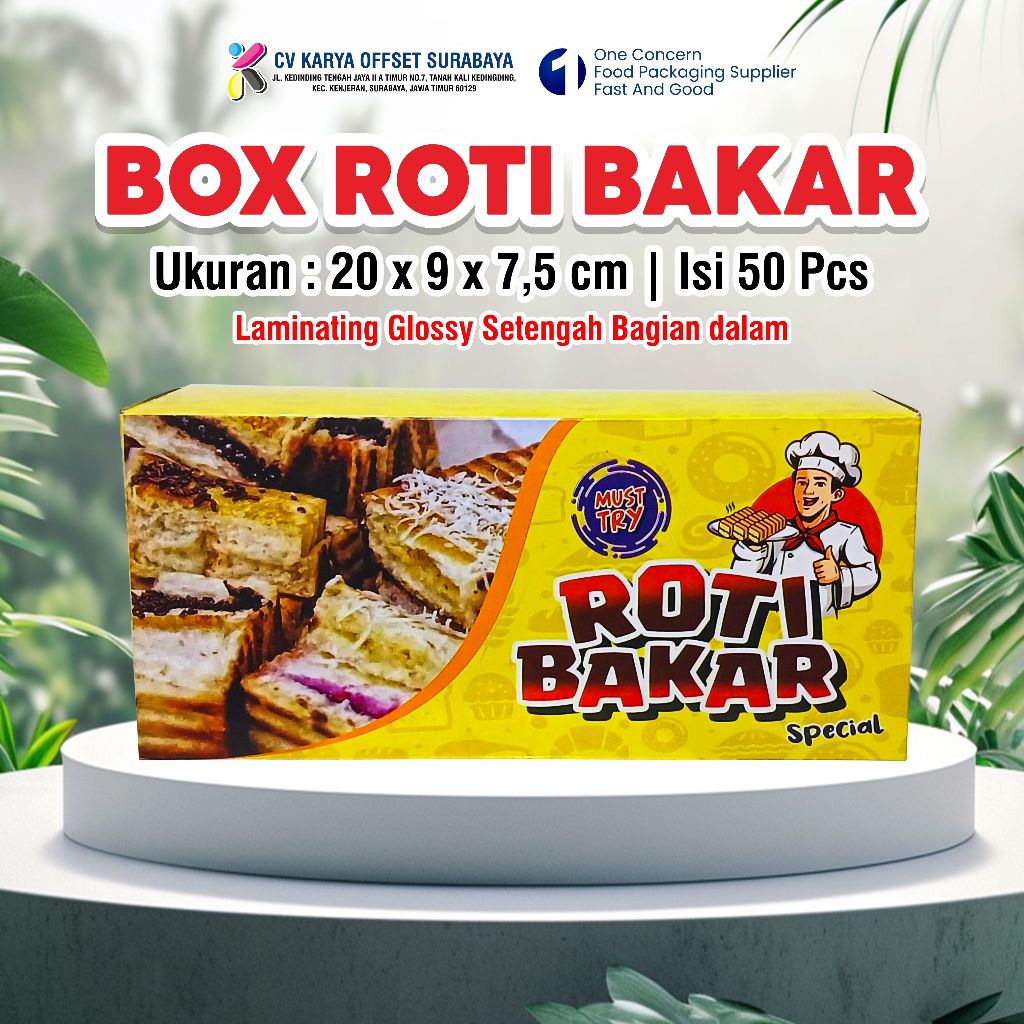 Dus Roti Bakar / Box Roti Bakar uk 20 x 9 x 7,5 CM Isi 50 pcs