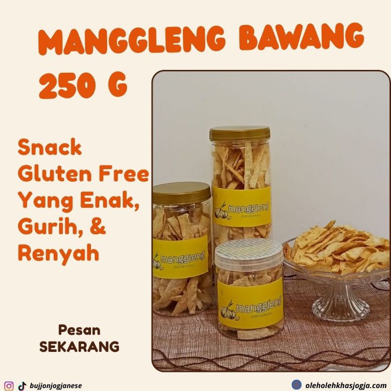 

Manggleng bawang/snack Gluten Free Singkong ketela Goreng Oven Rasa bawang Gurih Renyah Khas Jogja