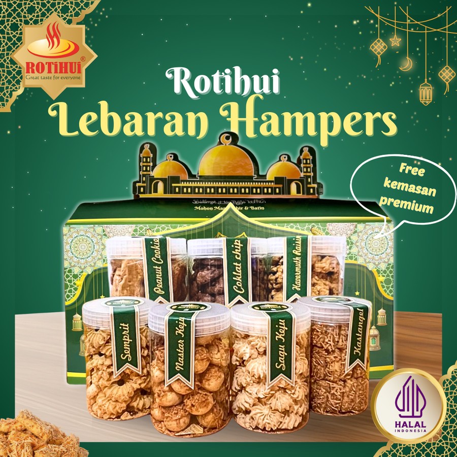 

HAMPERS LEBARAN KUE KERING COOKIES ISI 3 TOPLES BESAR ROTIHUI - KASTANGEL BASIC