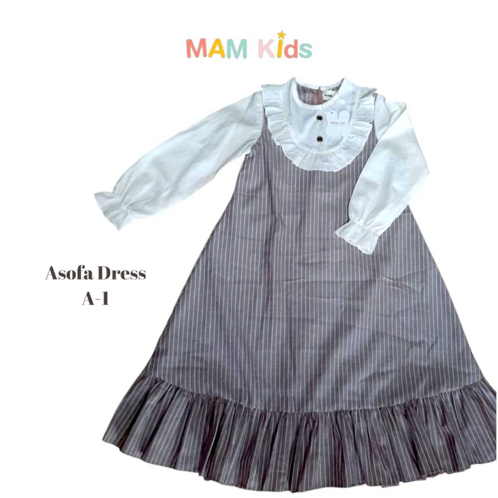 Asofa Dress/Gamis anak perempuan kekinian/Gamis lebaran anak 2025/Gamis anak 2-10 tahun