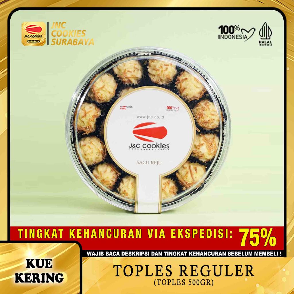 

Kue Kering Sagu Keju (Toples Reguler) - Kue Kering JNC Cookies Surabaya - J&C Cookies - Home Made Cookies - Kue Lebaran Kue Kering Lebaran Kue Kering Idul Fitri Kue Kering Idul Adha Kue Natal Kue Kering Natal Kue ina Cookies Premium Kue Kering Premium