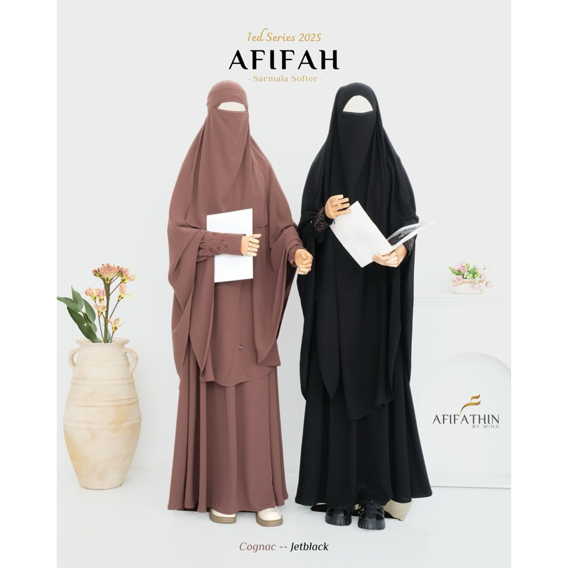 Abaya Afifah set jetblack by Afifathin