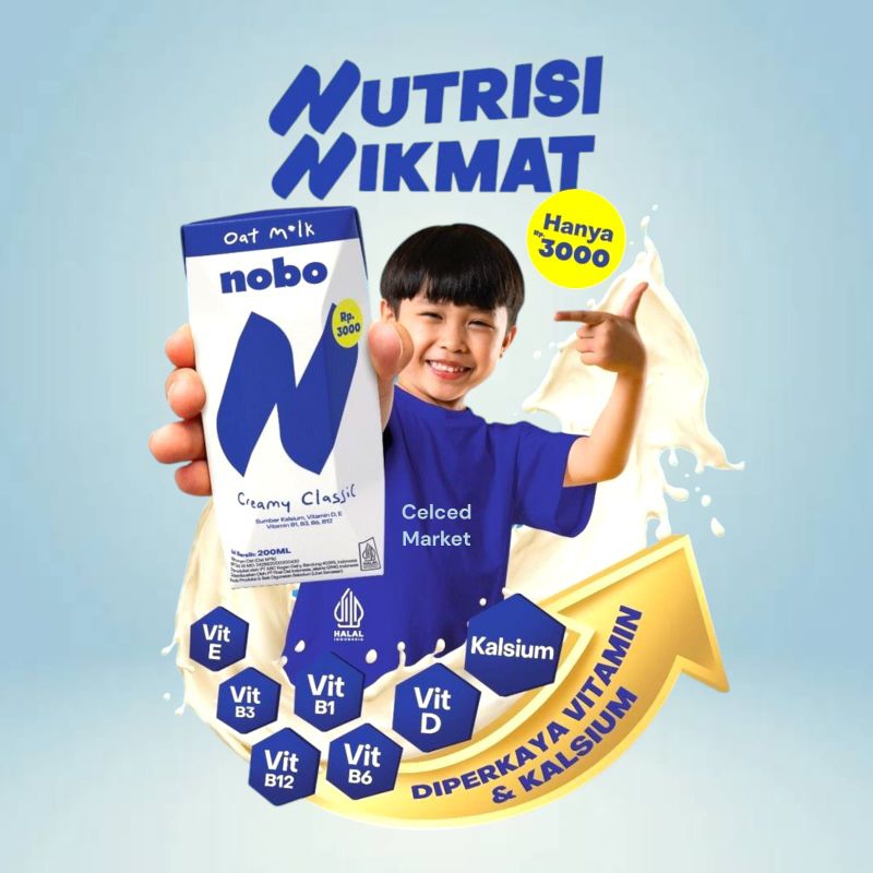 

Susu Cair Oatside NOBO Oat Milk Oatmilk Creamy Classic 200ml | Bukan SUSU UHT Biasa Tapi Susu Gandum