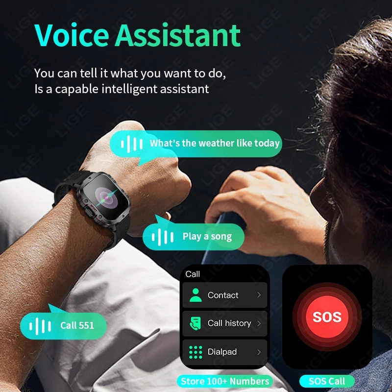 NEW DEALS [COD]LIGE JAM TANGAN PINTAR OLAHRAGA TAHAN AIR PANGGILAN BLUETOOTH PRIA 420MAH PEMANTAUAN