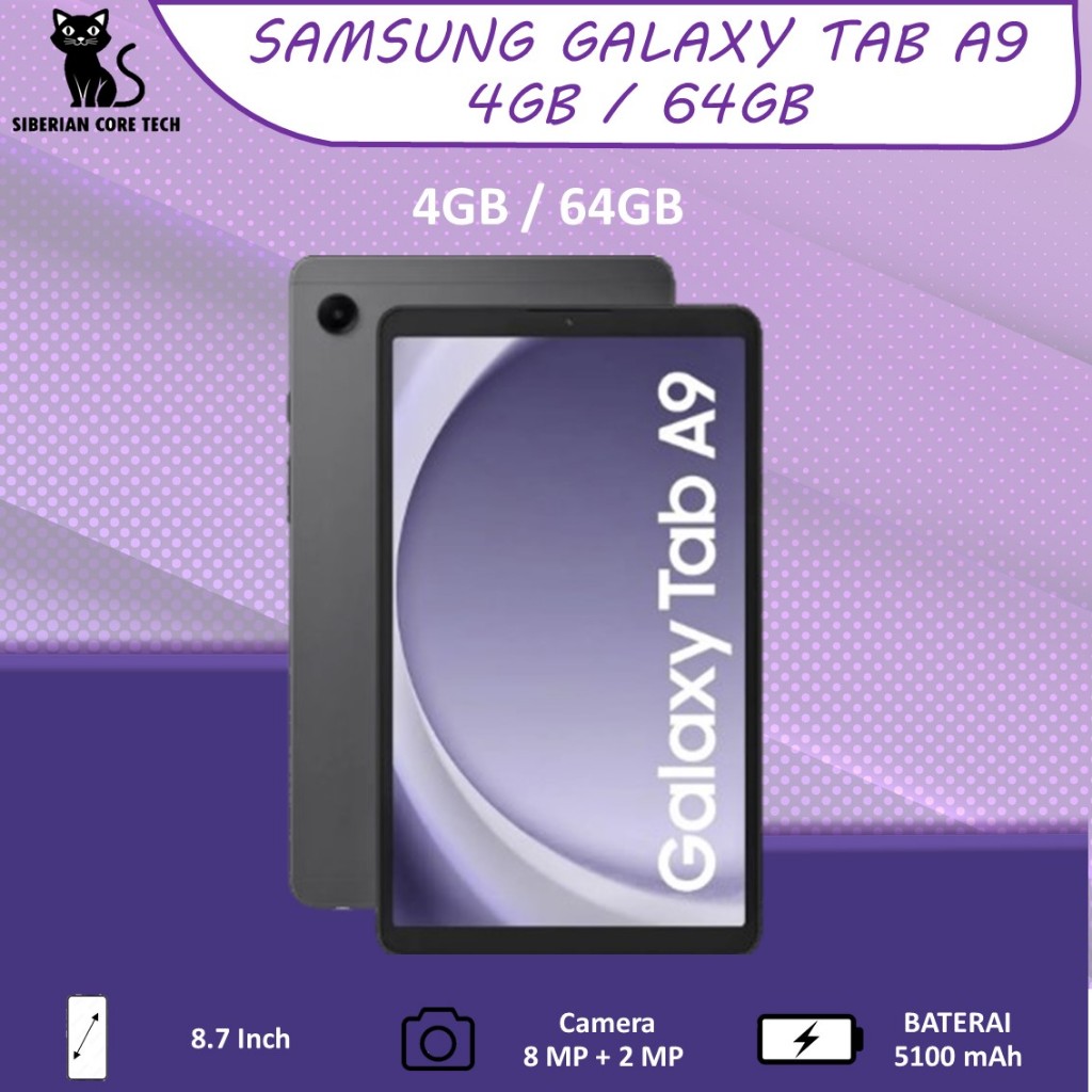 Samsung Galaxy TAB A9 4G LTE 4GB/64GB GREY | GARANSI RESMI