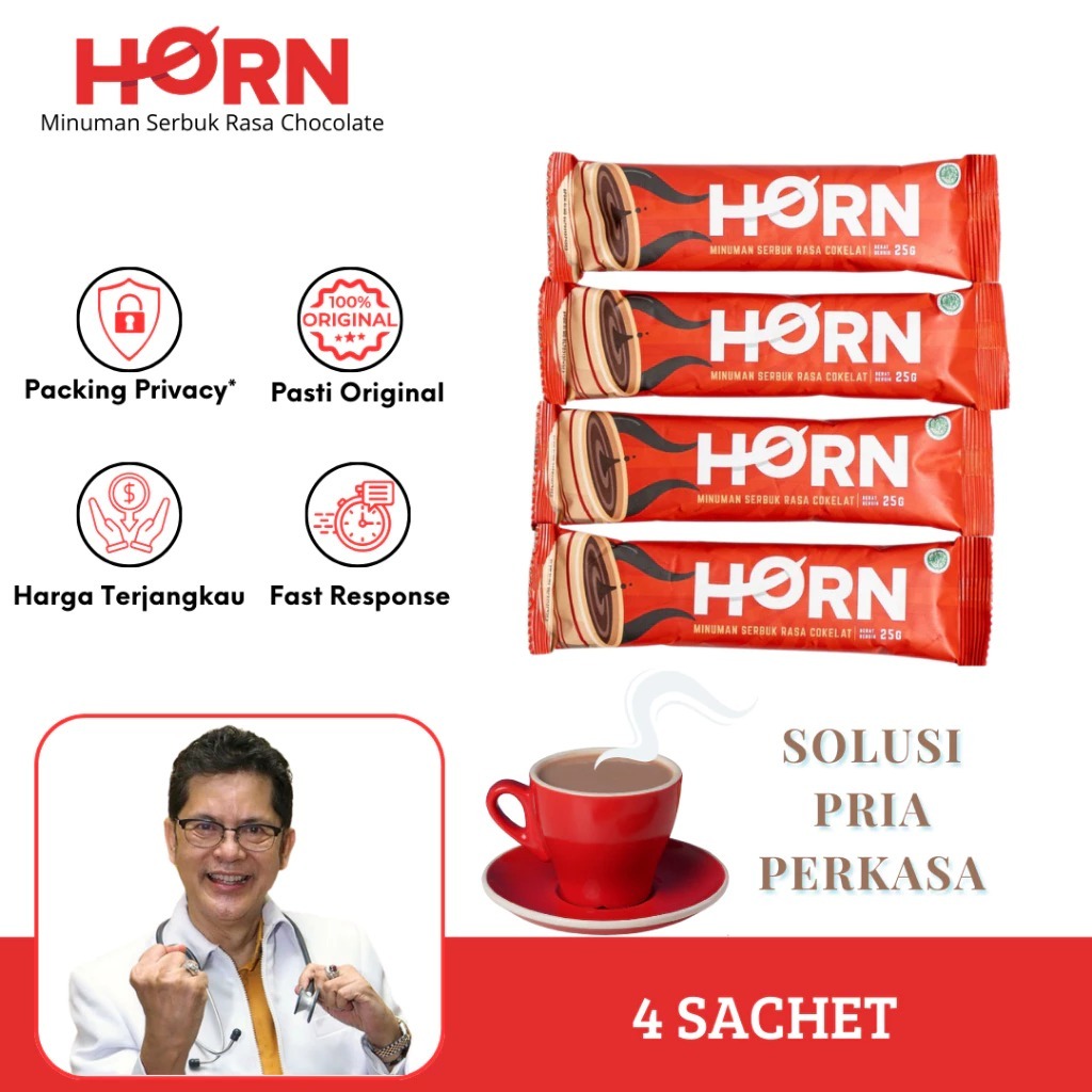 

HORN by Dr. Boyke - Suplemen Serbuk Cokelat Stamina Pria 3 Sachet